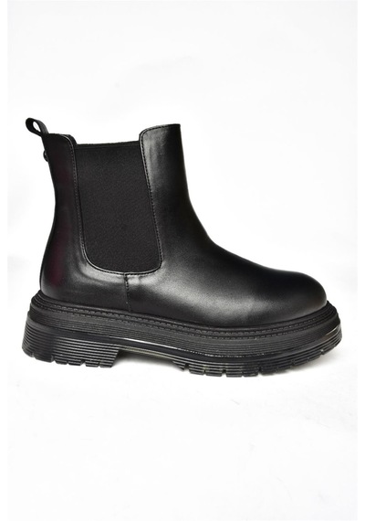 Fox Shoes R555235103 Siyah Hakiki Deri Kadın Bot Siyah-hakiki Deri Siyah