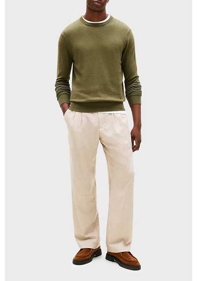 Tommy Hilfiger Pıma Org Ctn Cashmere Crew Neck Erkek Yeşil Kazak - Mw0mw28046