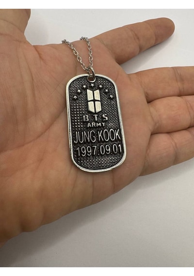 Bts Jungkook Gümüş Künye Anahtarlık K-pop Temalı Metal Unisex Aksesuar