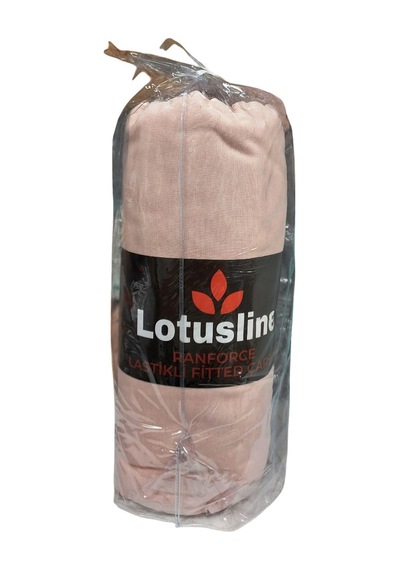 Lotusline Ranforce Fitted Battal Çift Kişilik Çarşaf Seti-pudra Pudra