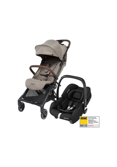 Maxi-Cosi Oslo-Cabriofix I-Size Tek Elle Katlanabilen Ultra Kompakt Seyahat Sistem Bebek Arabası Truffle-Black