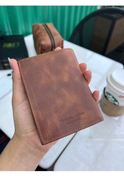 Mft Leather Hakiki Deri Erkek Cüzdan - Kartlıklı, İsim Yazılı, Kişiye Özel Gloria 1421 - Tiguan Taba Tiguan Taba