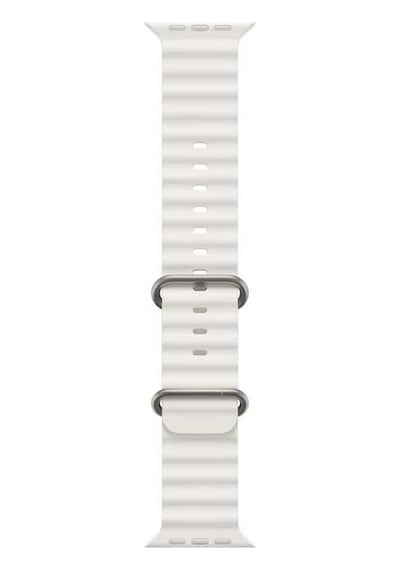 Ekılıf - Apple Uyumlu  Watch 7 45mm - Kordon Silikon Kordon Krd-75 - Beyaz