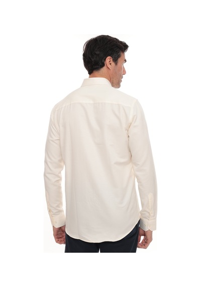 Slim Fit Uzun Kol Pamuklu Hediye Kutulu Kolay Ütülenebilir Erkek Gömlek Fs-002225 - Krem-3167