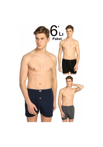 Tutku Düğmeli Erkek Boxer Şort 5'Lü Paket