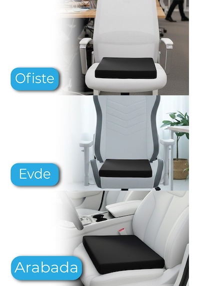 Viscofoam Kare Visco Ortopedik Oturma Minderi - Siyah