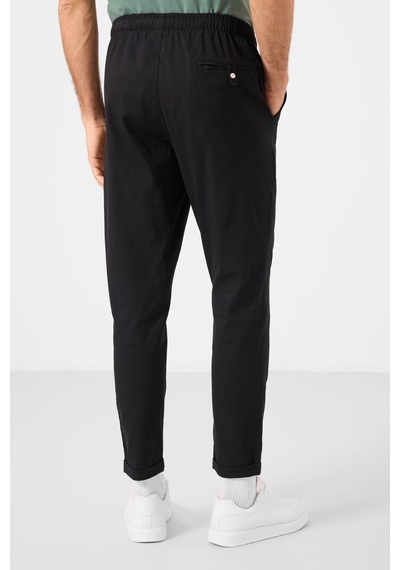 Tommylife Siyah Standart Fit Dokuma Hafif Esnek Chino Erkek Pantolon - 82178 Siyah