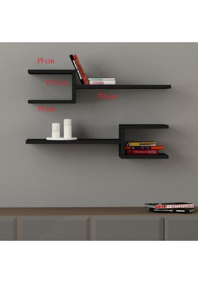 Rafkestir 2 Li Mızrak Duvar Raf Set Beyaz ( Mat )