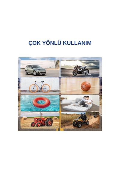 Taşınabilir Şarjlı Araç Oto Lastik Şişirme Pompası Kompresör 160 Psı Powerbank Işıklı Ys02p