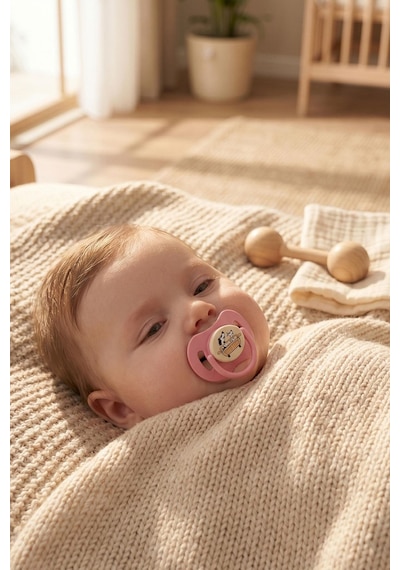 Wee Baby Duo Simetrik Uçlu Emzik 6-18 Ay No:2 Pembe - Sarı