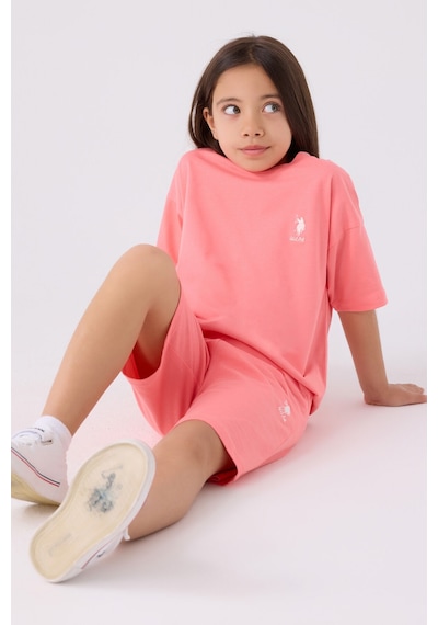 U.S. Polo Assn. U.s. Polo Assn Kız Çocuk Pembe Bermuda Takım Pembe