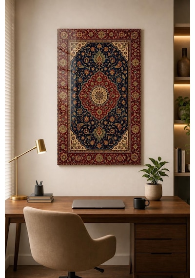 Osmanlı Motifli Baskılı Cam Tablo Klasik Türk Sanatı Duvar Dekoru