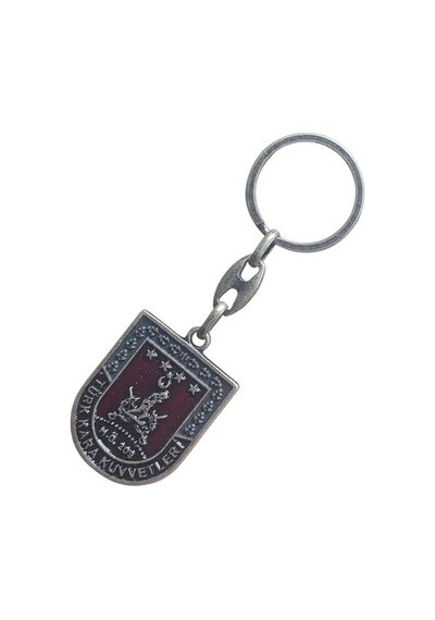 Kara Kuvvetleri Metal Anahtarlık - Eskitme Model Gri - Gümüş