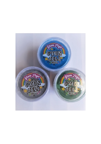 Yumtoys Gold Serisi Slaym - Hazır Slime 3 Renk 3 Kutu 140x3 Gr Yeşil, Mavi, Gümüş