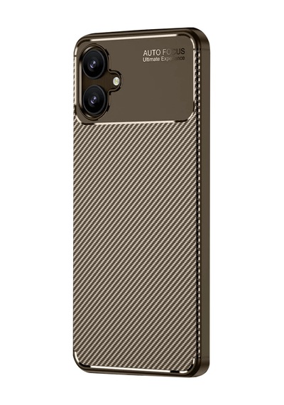 Samsung Galaxy Uyumlu , A06 Kılıf Auto Focus Karbon Kapak - Kahverengi