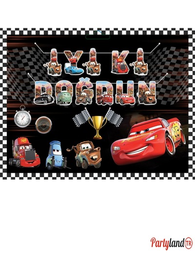 Şimşek Mcqueen Cars Temalı İyiki Doğdun 3d Banner