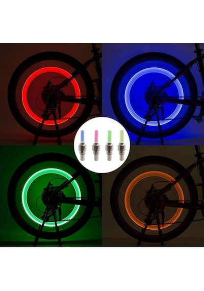 Pet Rock 1 Çift Led Işıklı Hareket Sensörlü Mavi Işıklı Bisiklet Araba Motor Sibop Kapağı Lambası Mavi