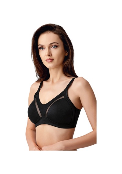 New Bra Newbra Lingerie 6001-kadın Basic C Cup Balensiz Büyük Beden Sutyen Siyah