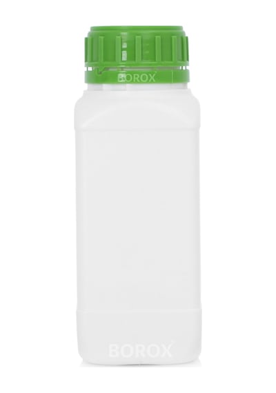 Borox Plastik Kare Şişe Yeşil Kilit Kapaklı Sızdırmaz Numune Şişesi 5 x 1 L