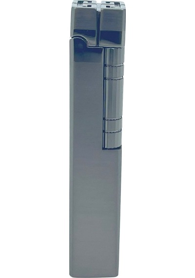 Slim Kare Metal Çakmak - Antrasit - Taşlı Gazlı