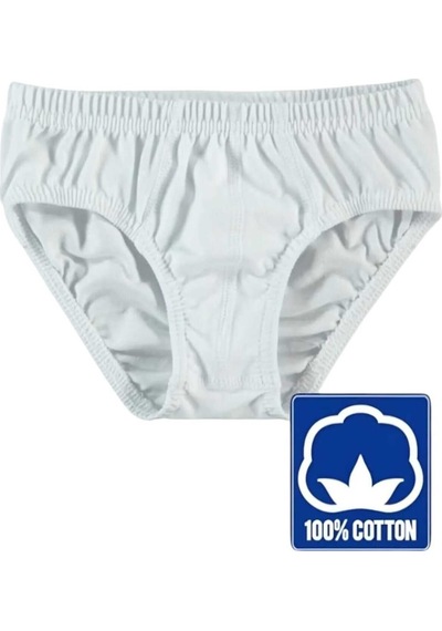 Uniquetrenders Erkek Çocuk % 100 Pamuklu 6'lı Beyaz Slip Külot Beyaz
