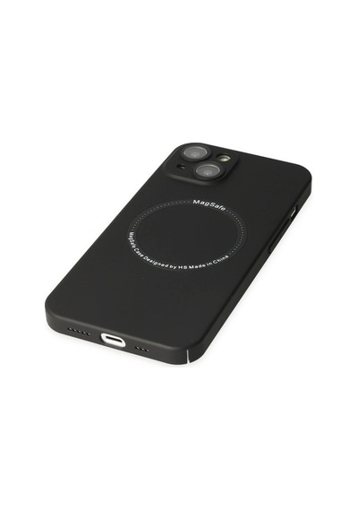 Apple Uyumlu iPhone 14 Plus Kılıf Jack Magneticsafe Lens Silikon Siyah/