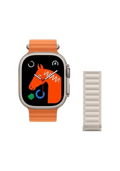 Watch 8 Ultra 49mm Amax Ultra Akıllı Nfc - Gps - Kablosuz Şarj Turuncu Kordonunu Seç
