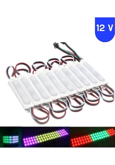 12 Volt 3 Watt Argb Pixel Cob Led Modül Ip65 20 Adet Modül