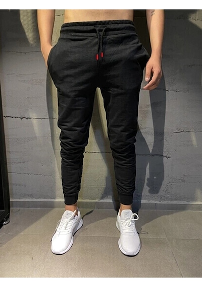 Relax Family Xf Erkek Siyah Yazlık Slim Fit Dar Kesim Jogger Eşofman Altı Rlx044513 Siyah