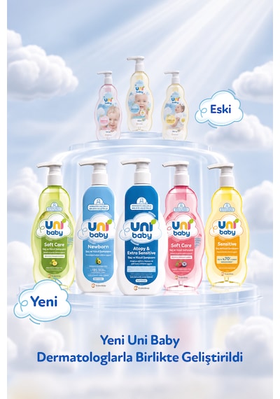 Uni Baby Soft Care Organik Zeytinyağlı Saç ve Vücut Şampuanı 700 Ml 3'lü