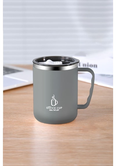 304 L Çelik Gri 500 Ml Kahve El Termos Mug Cin557gr