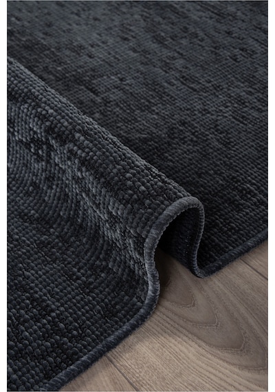 Antrasit Şönil Kilim Makinede Yıkanabilir Kaymaz Taban Halı Yolluk Antrasit