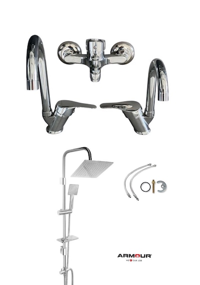 Armour Armatür Banyo Batarya Seti Krom