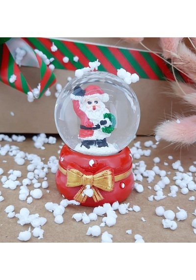 Coverzone Noel Baba Masaüstü Pilli Işıklı Cam Küre Aydınlatma Dekoratif Hediyelik Yılbaşı Veya Doğum Günleri
