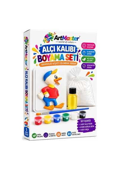 Alçı Kalıbı Boyama Seti K12 1 Paket Alçı Tozu Yağ 6 Renk Boya Fırça İş Eğitimi Seramik Okul Sınıf Resim
