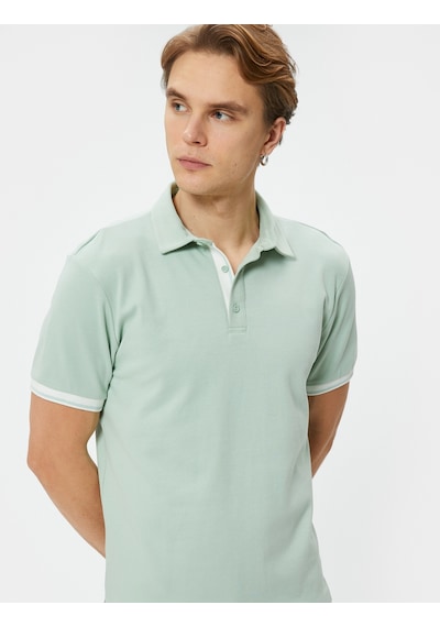 Koton Polo Yaka Tişört Slim Fit Düğmeli Kısa Kollu Mınt 4sam10088mk Mint
