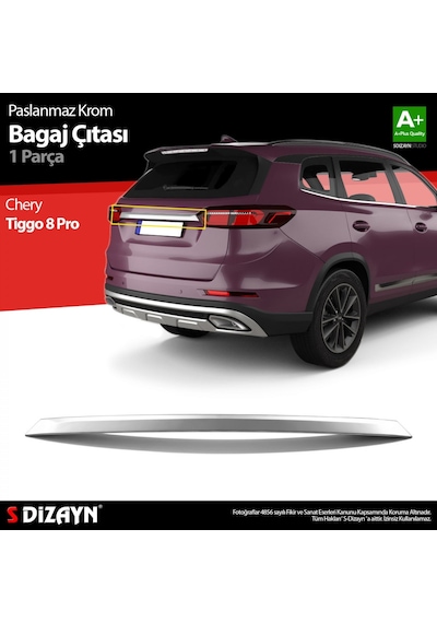S-dizayn Chery Tiggo 8 Pro Krom Bagaj Çıtası 2022 Üzeri A+ Kalite