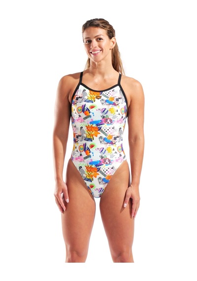 Arena W Collage Swimsuit X-criss Cross Back White Kadın Mayosu Beyaz Beyaz