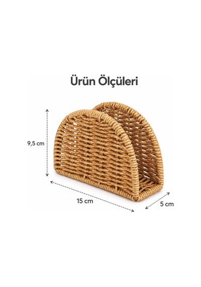 Rattan Peçetelik - İkili Kahverengi