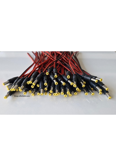 1. Sınıf 12 Volt Power Jack Kamera Enerji Soketi Cctv Enerji Kablosu 100 Adet