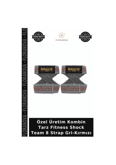 Özel Üretim Kombin Tarz Fitness Shock Team 8 Strap Gri-kırmızı
