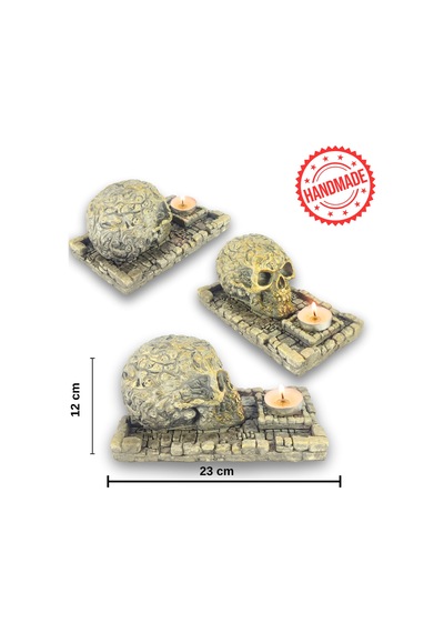 Kuru Kafa Büyük Çubuk Tütsülük Ve Tealight Beyaz