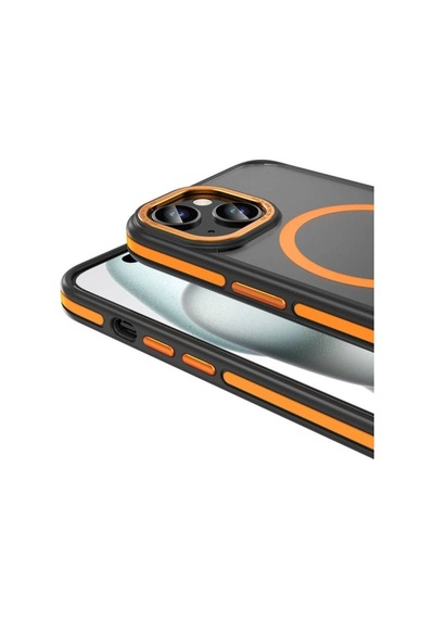 Apple Uyumlu iPhone 14 Kılıf M-safe Şarj Özellikli Mat Görünümlü Zore Ant Kapak Turuncu