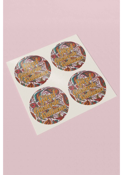 Desenli Güzel Günlerde Kullanın Sticker 3x3cm St2169 Çok Renkli