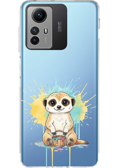 Redmi Note 12s İle Uyumlu Splash Mirket Tasarımlı Şeffaf Silikon Kılıf Şeffaf