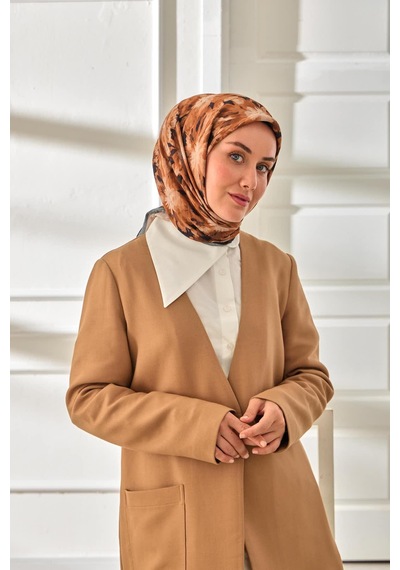 Silk Home Velora Eşarp 161001-02 Siyah, Krem, Kahverengi, Taba