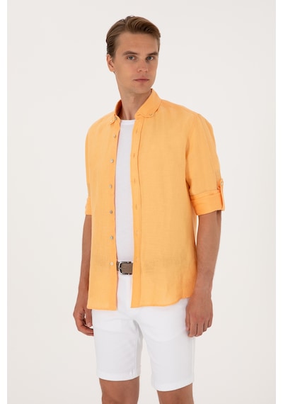 U.S. Polo Assn. Erkek Turuncu Uzun Kollu Gömlek 50299597-VR202