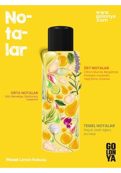 Golonya Misket Limon Kokulu Kolonya Cam Şişe 250 ML