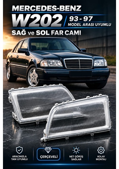 Mercedes W202 Far Camı Takımı