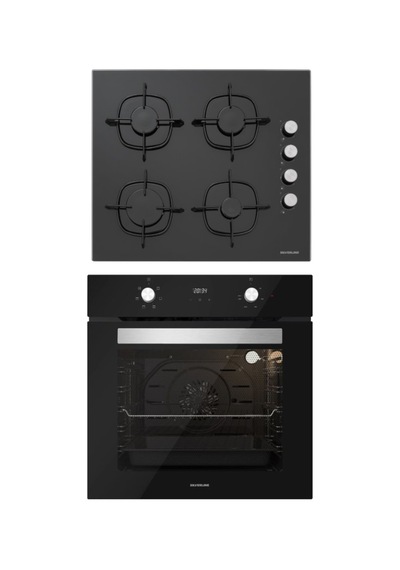 Silverline BO6502B02 - CS5335B01 Siyah Cam Ankastre Set